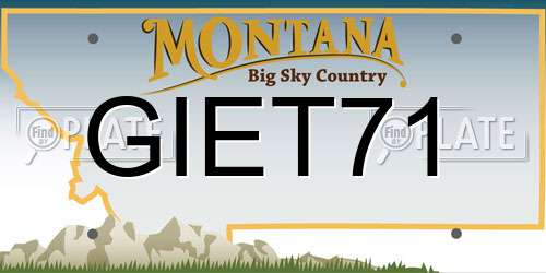 GIET71 Montana License Plate