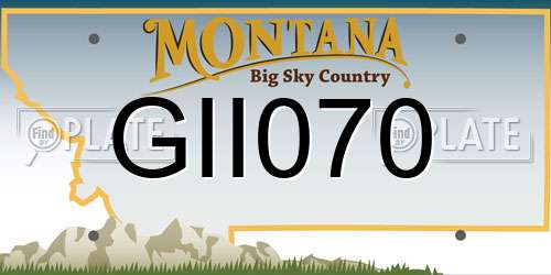 GII070 Montana License Plate