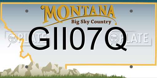 GII07Q Montana License Plate