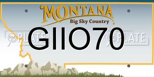 GIIO70 Montana License Plate
