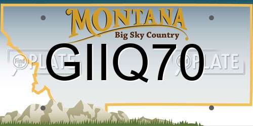 GIIQ70 Montana License Plate