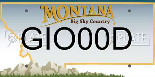 GIO00D Montana License Plate