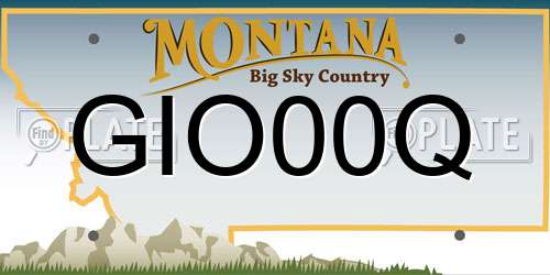 GIO00Q Montana License Plate