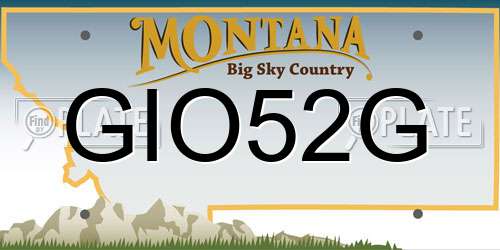 GIO52G Montana License Plate
