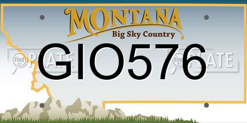 GIO576 Montana License Plate
