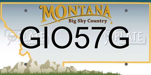 GIO57G Montana License Plate
