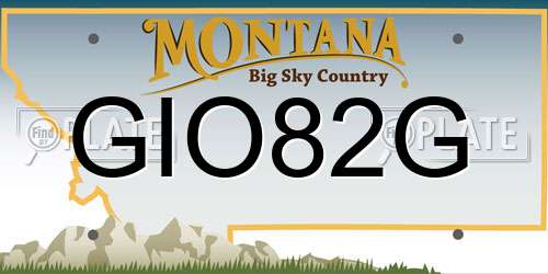 GIO82G Montana License Plate