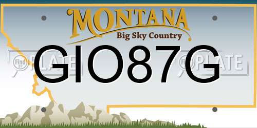 GIO87G Montana License Plate