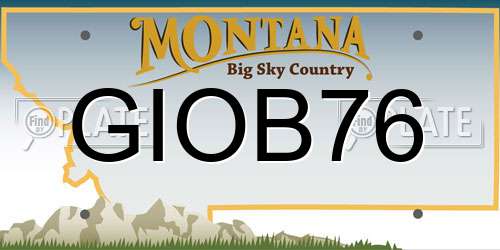 GIOB76 Montana License Plate