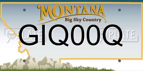 GIQ00Q Montana License Plate