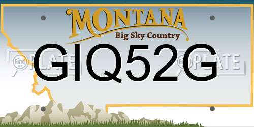GIQ52G Montana License Plate