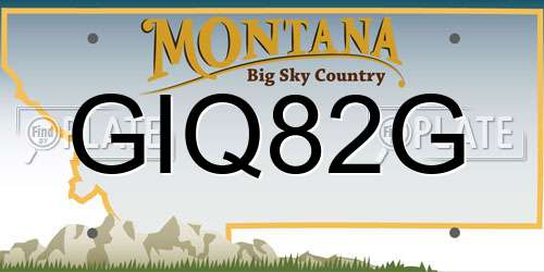 GIQ82G Montana License Plate
