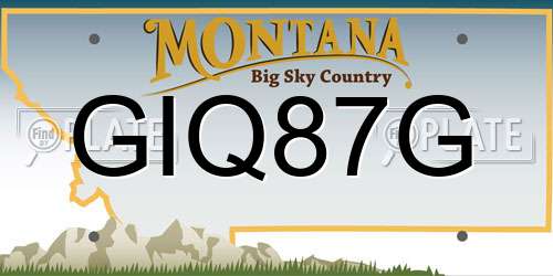 GIQ87G Montana License Plate