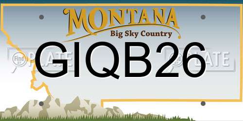 GIQB26 Montana License Plate