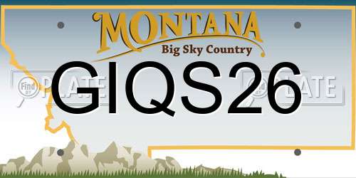 GIQS26 Montana License Plate