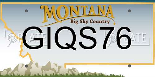 GIQS76 Montana License Plate