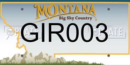 GIR003 Montana License Plate