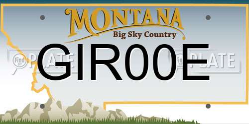 GIR00E Montana License Plate