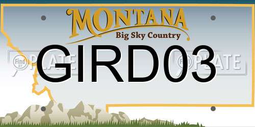 GIRD03 Montana License Plate