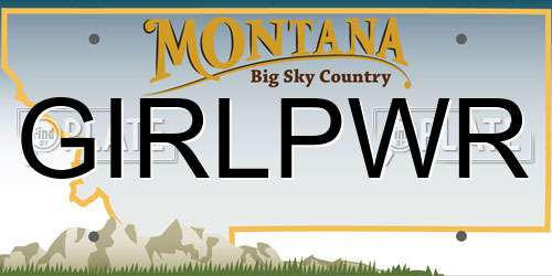 GIRLPWR Montana License Plate
