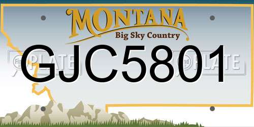GJC5801 Montana License Plate