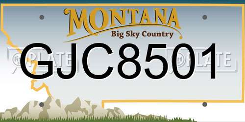 GJC8501 Montana License Plate