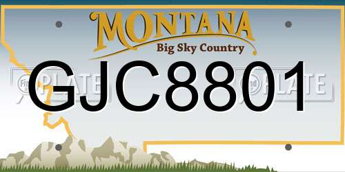 GJC8801 Montana License Plate