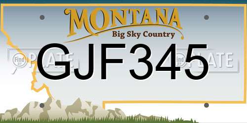 GJF345 Montana License Plate