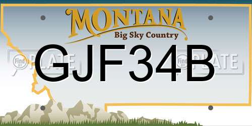 GJF34B Montana License Plate
