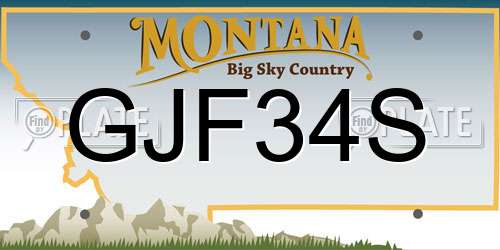 GJF34S Montana License Plate
