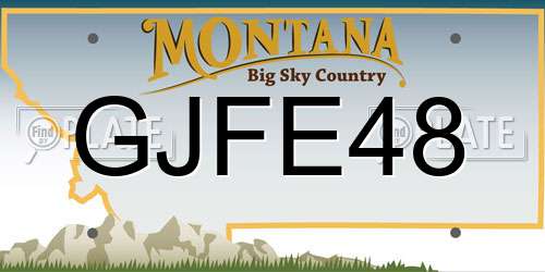 GJFE48 Montana License Plate