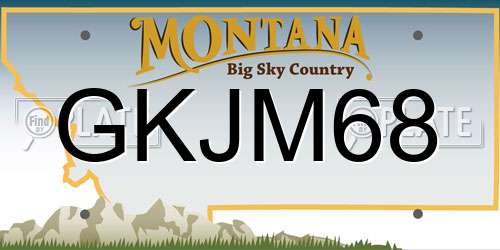 GKJM68 Montana License Plate
