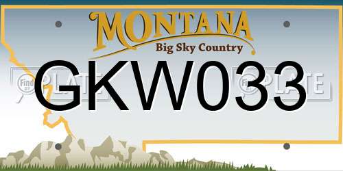 GKW033 Montana License Plate