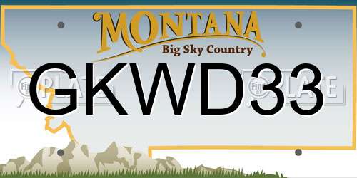 GKWD33 Montana License Plate