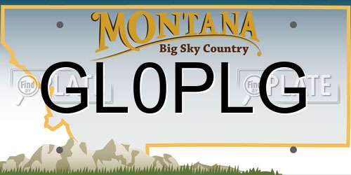 GL0PLG Montana License Plate