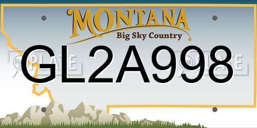 GL2A998 Montana License Plate