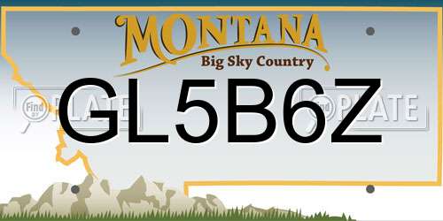 GL5B6Z Montana License Plate