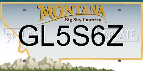 GL5S6Z Montana License Plate