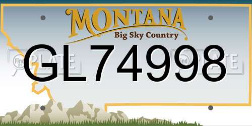 GL74998 Montana License Plate