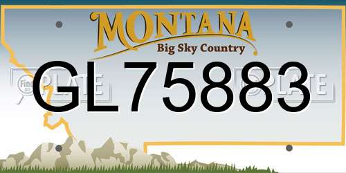 GL75883 Montana License Plate