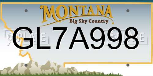 GL7A998 Montana License Plate