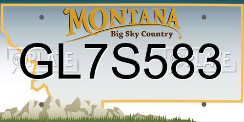 GL7S583 Montana License Plate