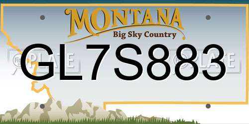 GL7S883 Montana License Plate