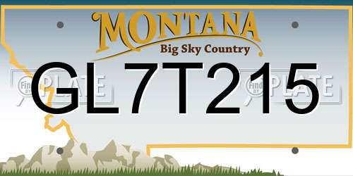 GL7T215 Montana License Plate