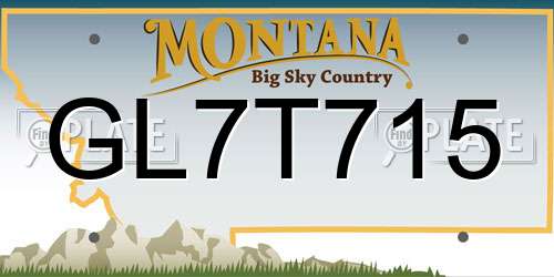 GL7T715 Montana License Plate