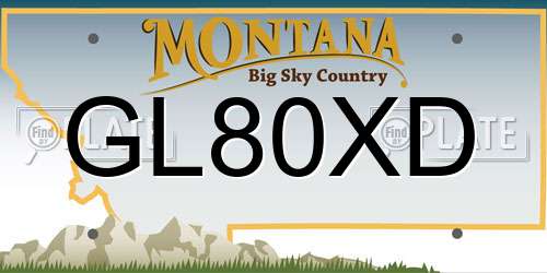 GL80XD Montana License Plate