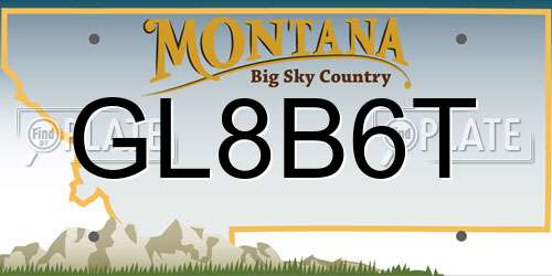 GL8B6T Montana License Plate