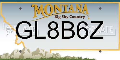 GL8B6Z Montana License Plate