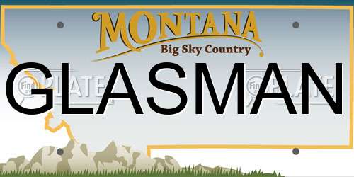 GLASMAN Montana License Plate