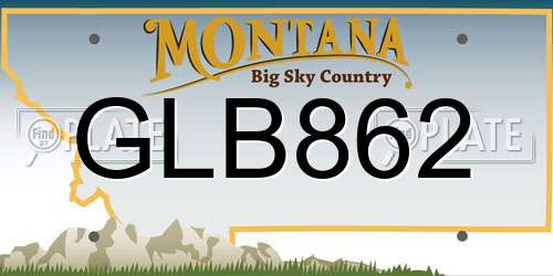 GLB862 Montana License Plate